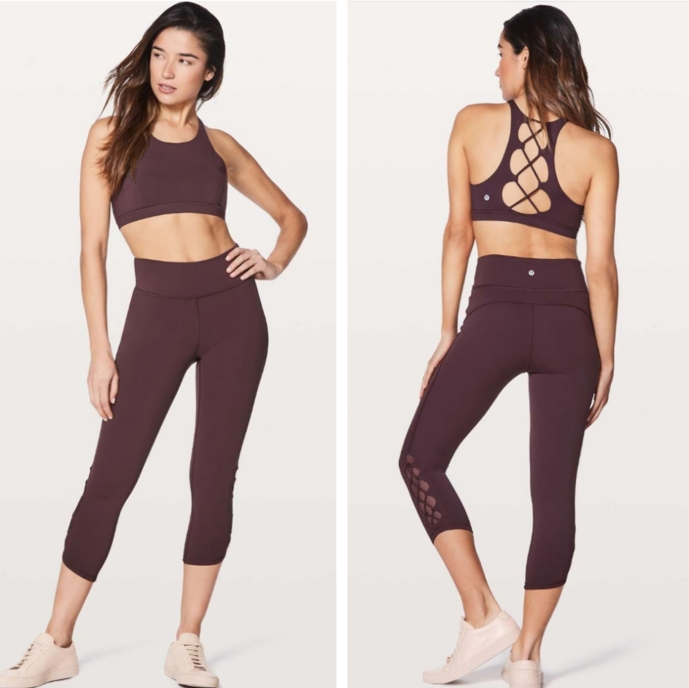 Lululemon Tied To It Crop 21" Black Cherry